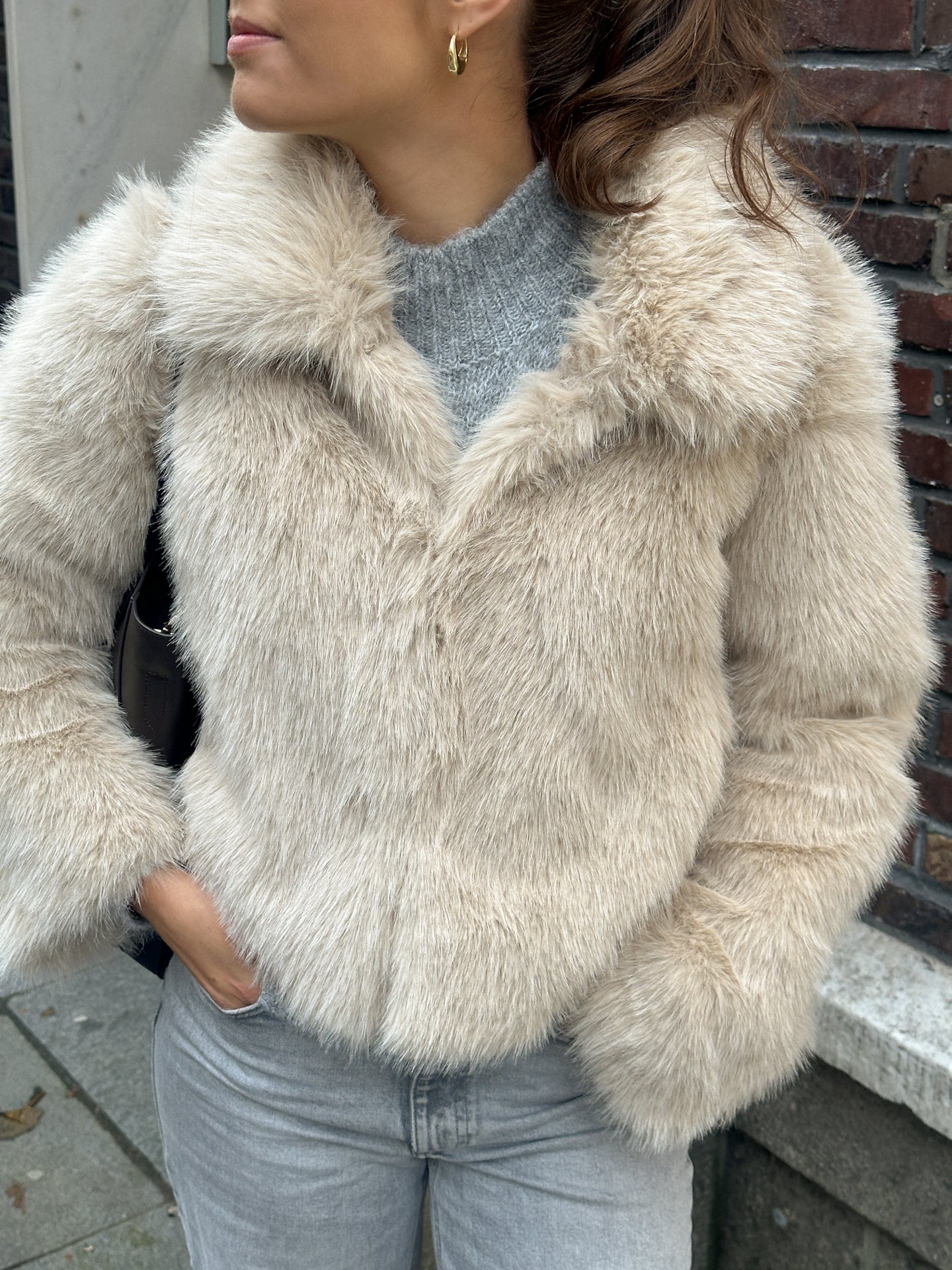 ONLMANNY Faux Fur Jacket - Beige