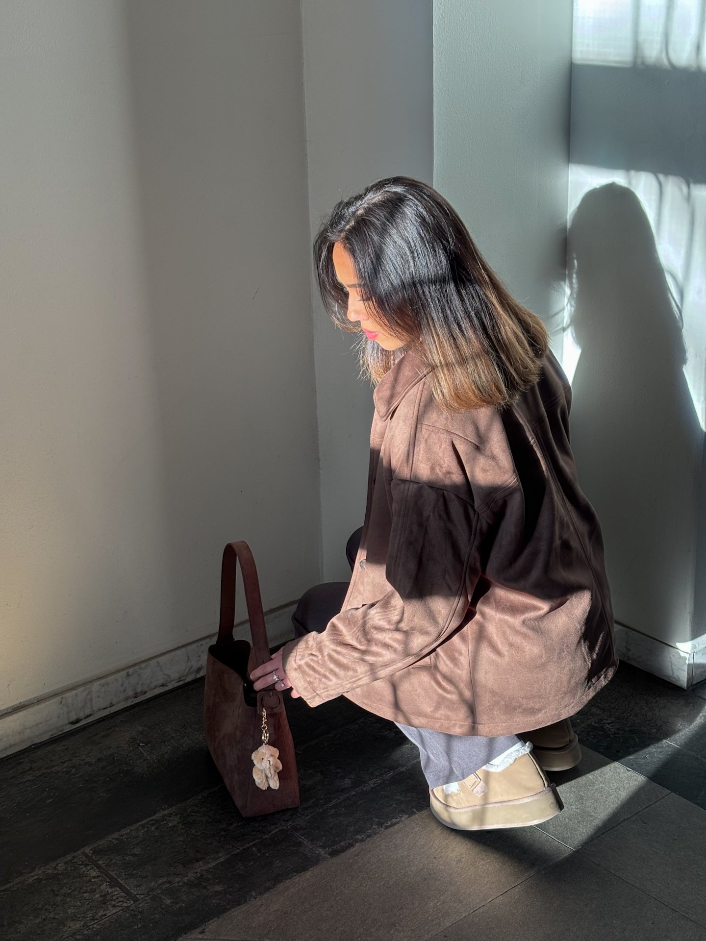 ONLCAROLINA Faux Suede Jacket - Brun