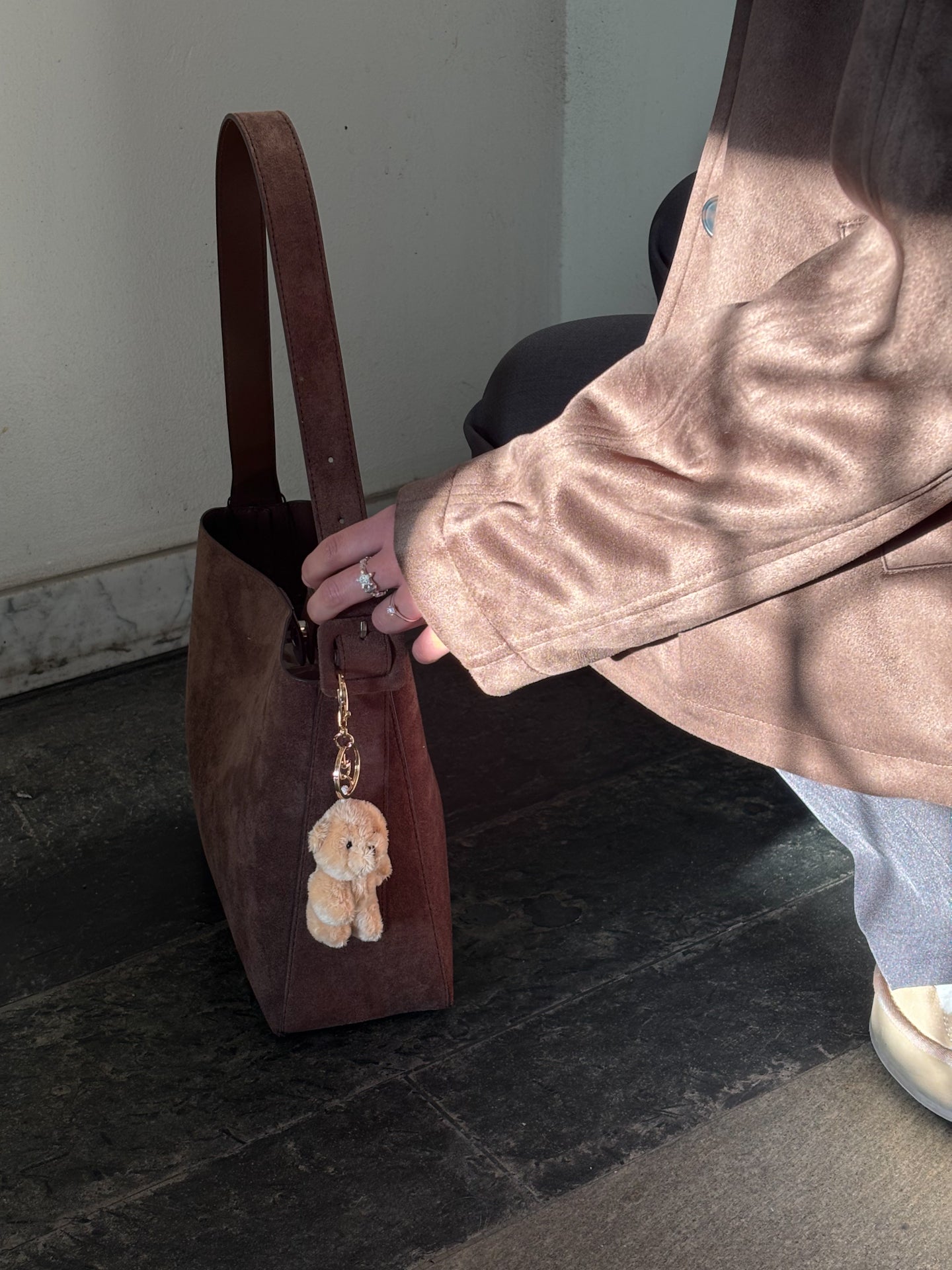 STUBELLA Teddy Bag Charm - Beige