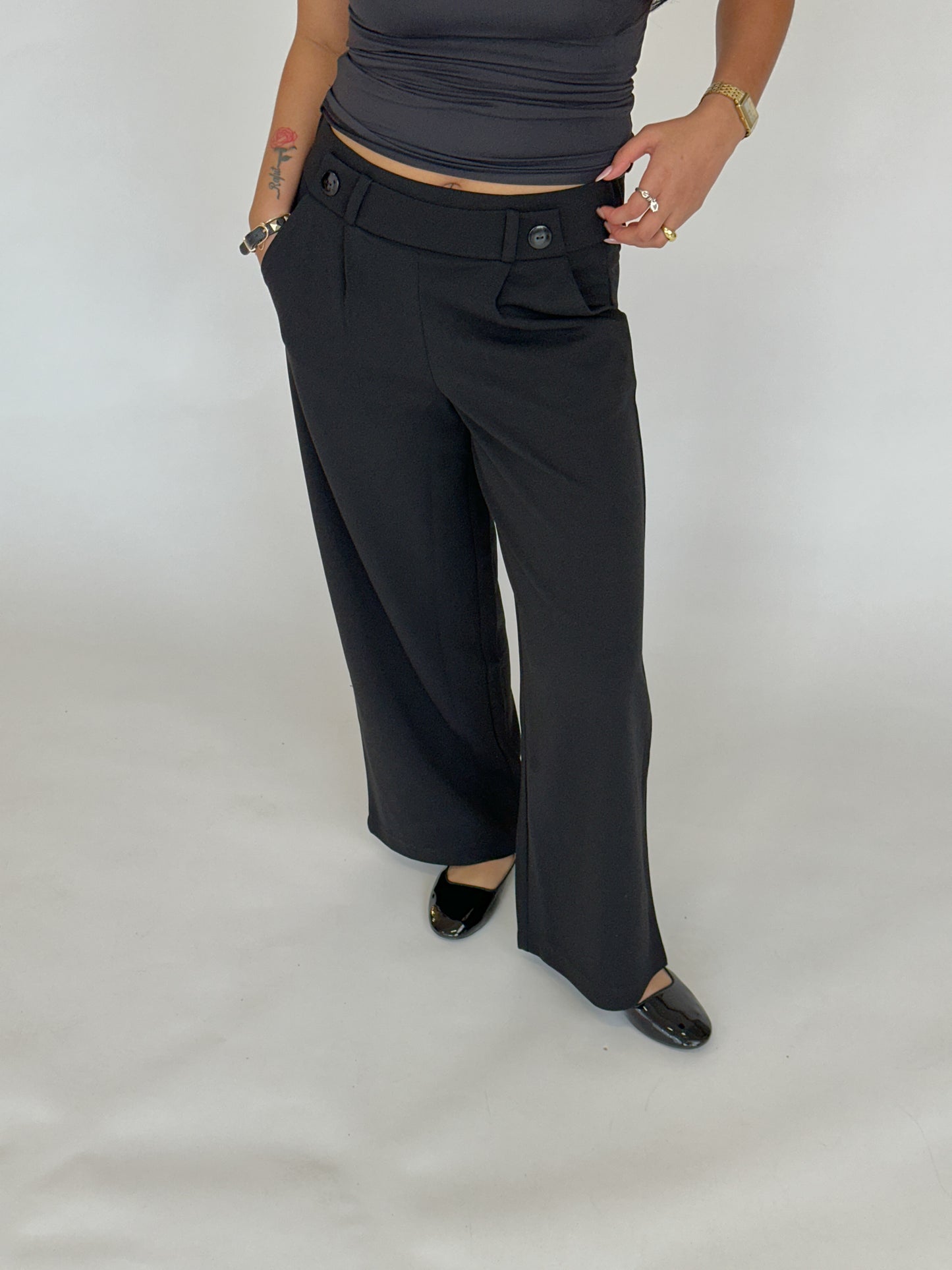 JDYGEGGO MW Wide Pant - Sort