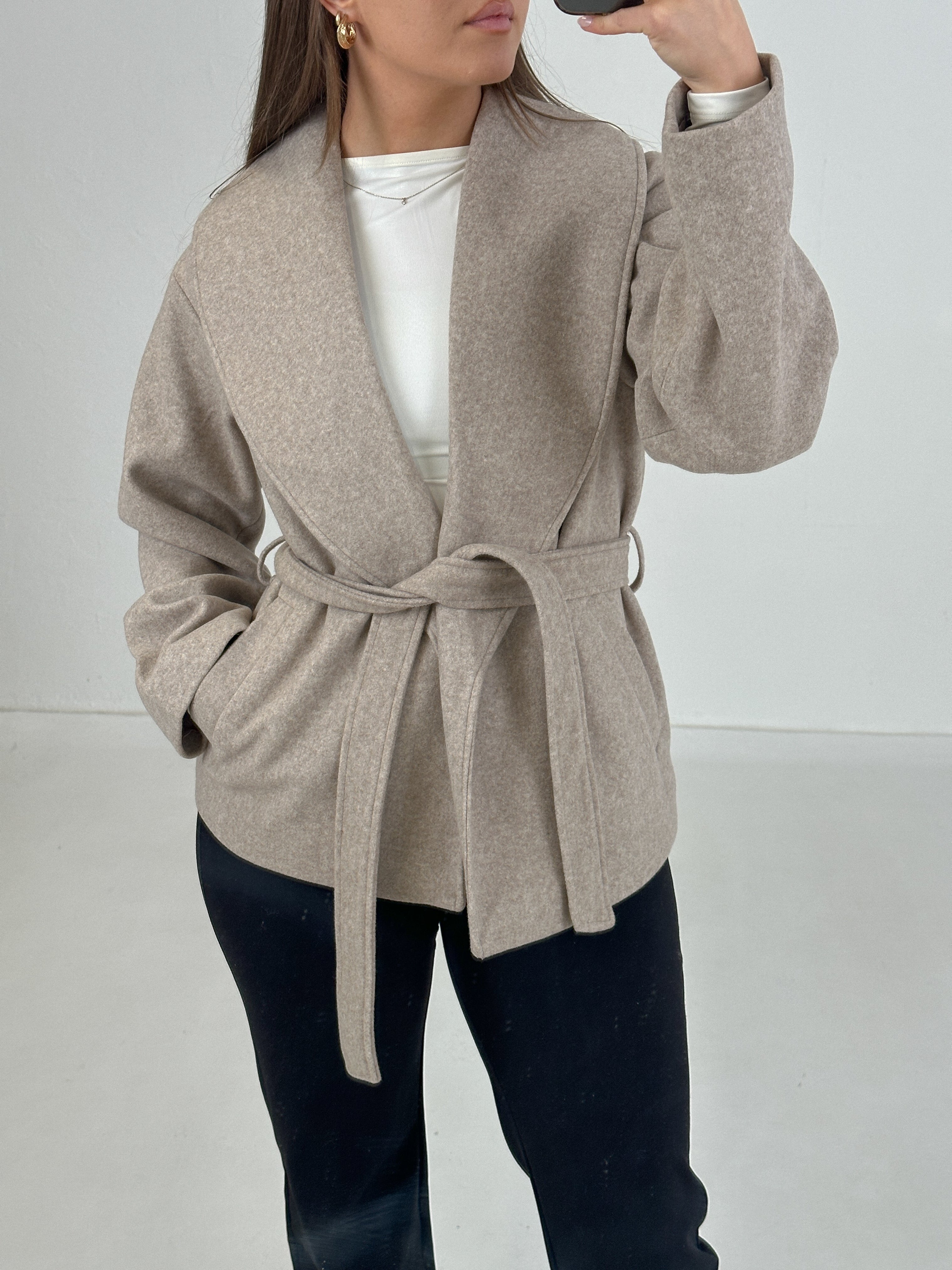 ONLAUGUSTA Short Coat - Beige
