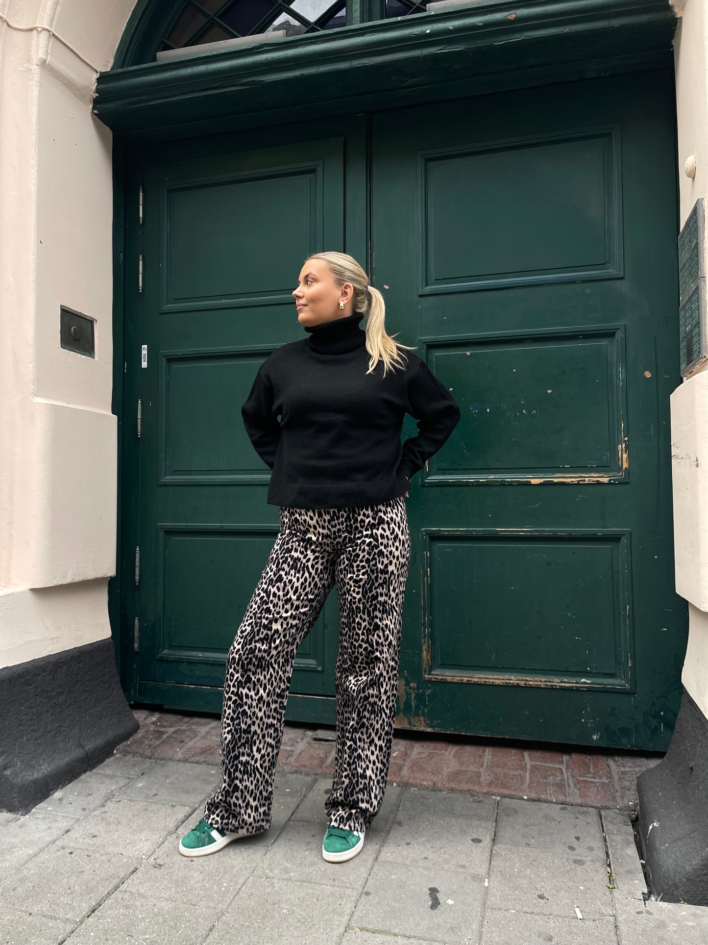 ONLJUICY-ANLIE HW Wide Pant - Mønstret