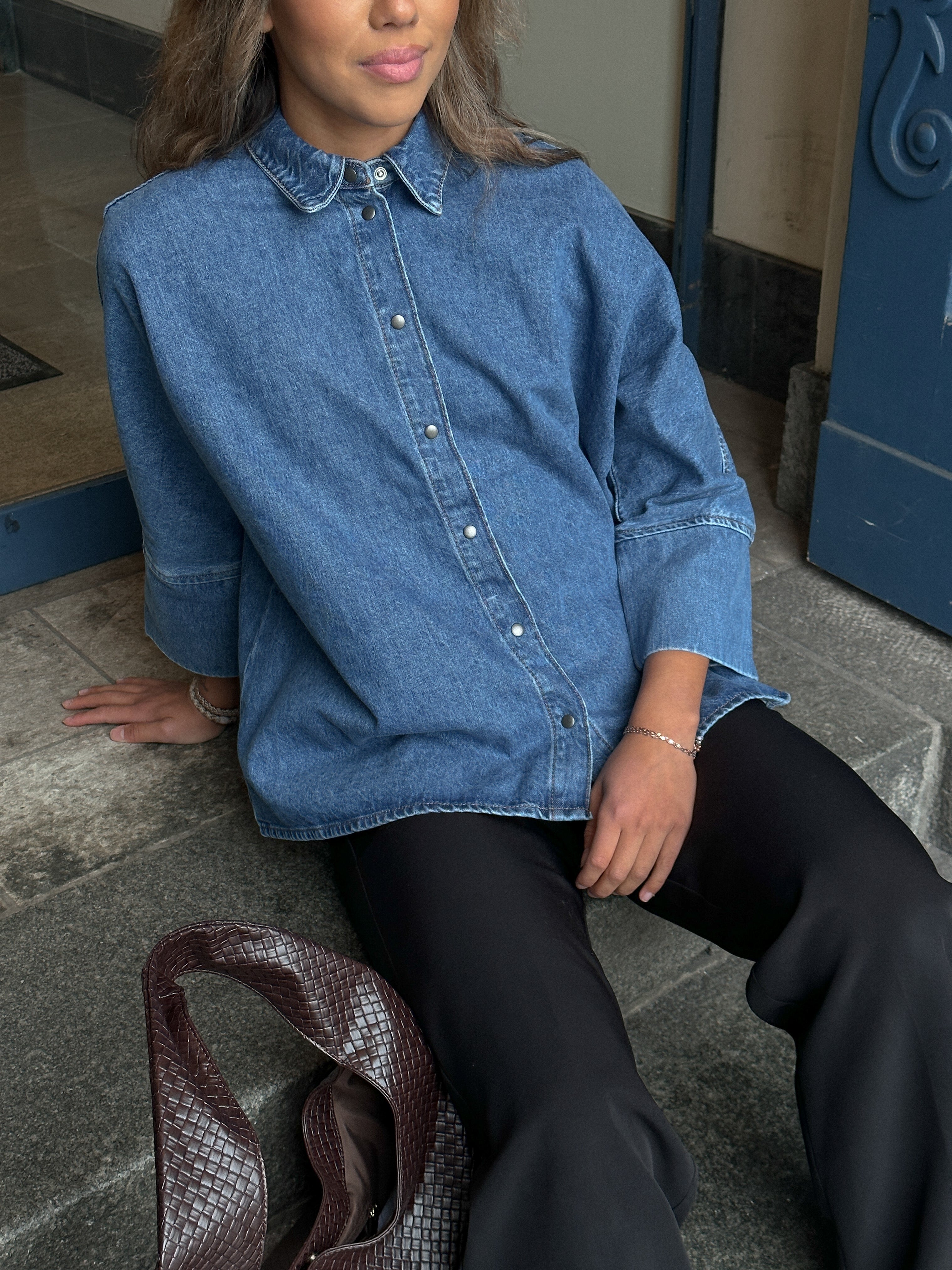ONLGRACE L/S Denim Shirt - Blå
