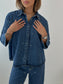 ONLGRACE L/S Rhinestone Denim Shirt -  Blå