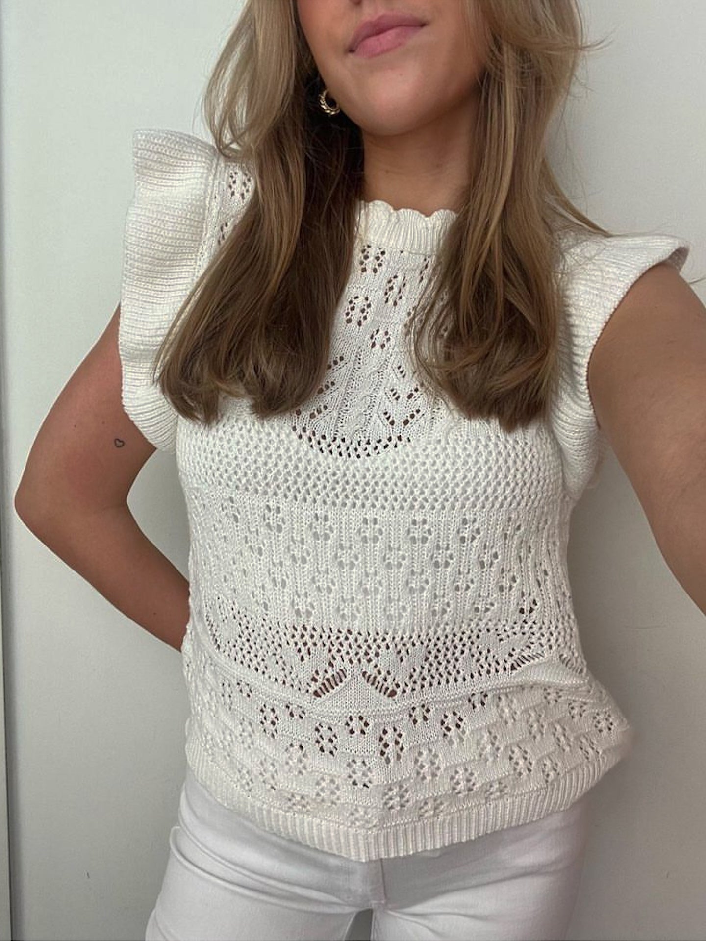 ONLTULLE S/L Top - Hvit