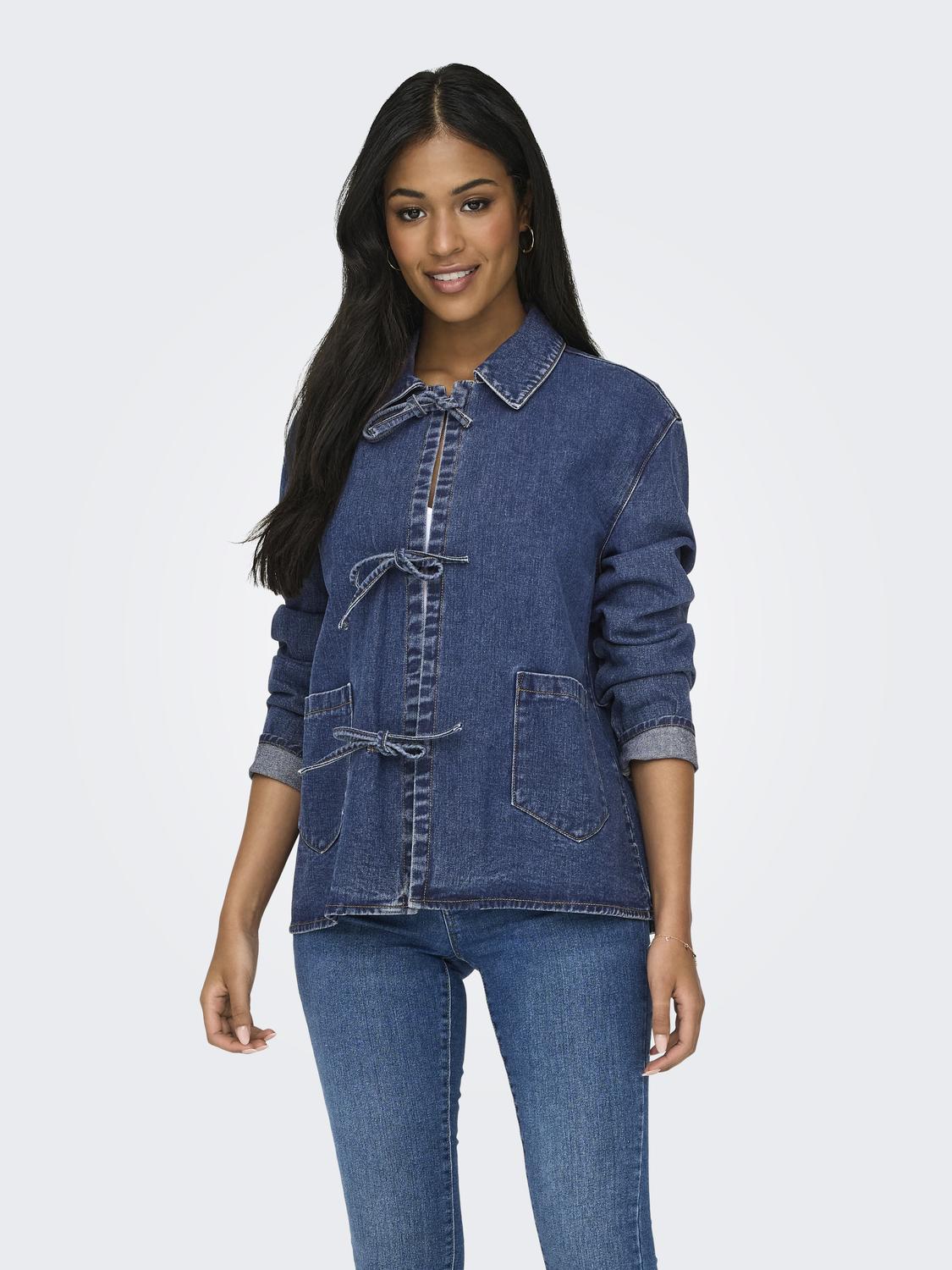 ONLTHILLE Tie Denim Jacket - Blå