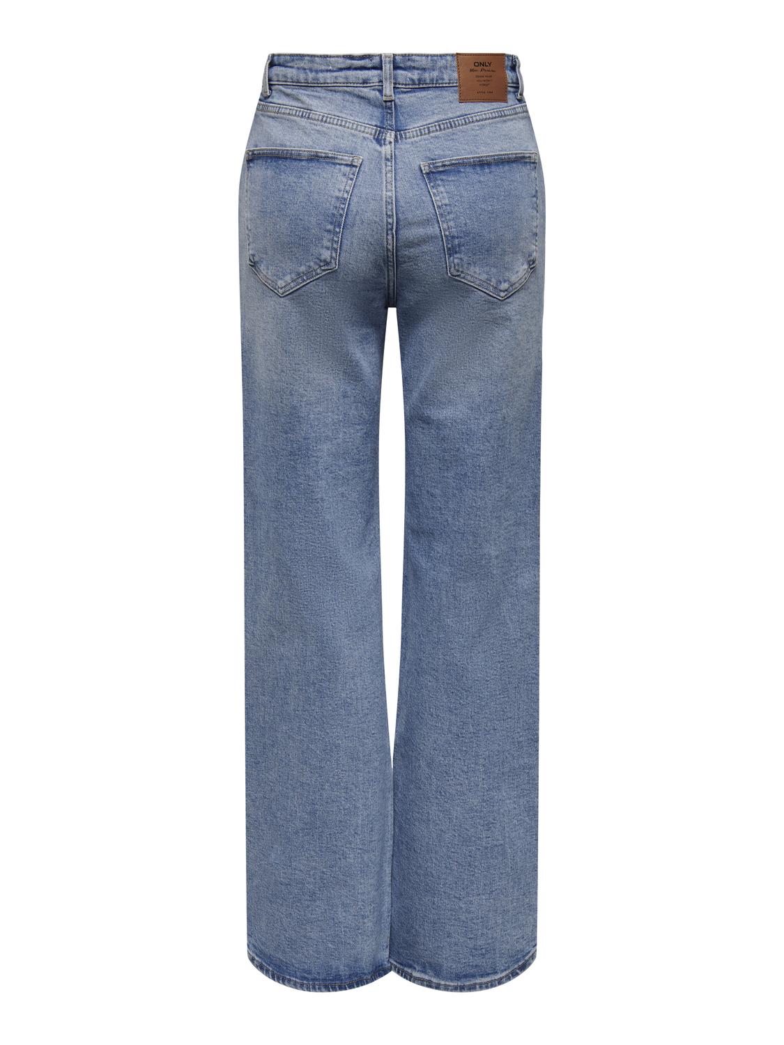 ONLJUICY Rhinestone HW Wide Jeans - REA365