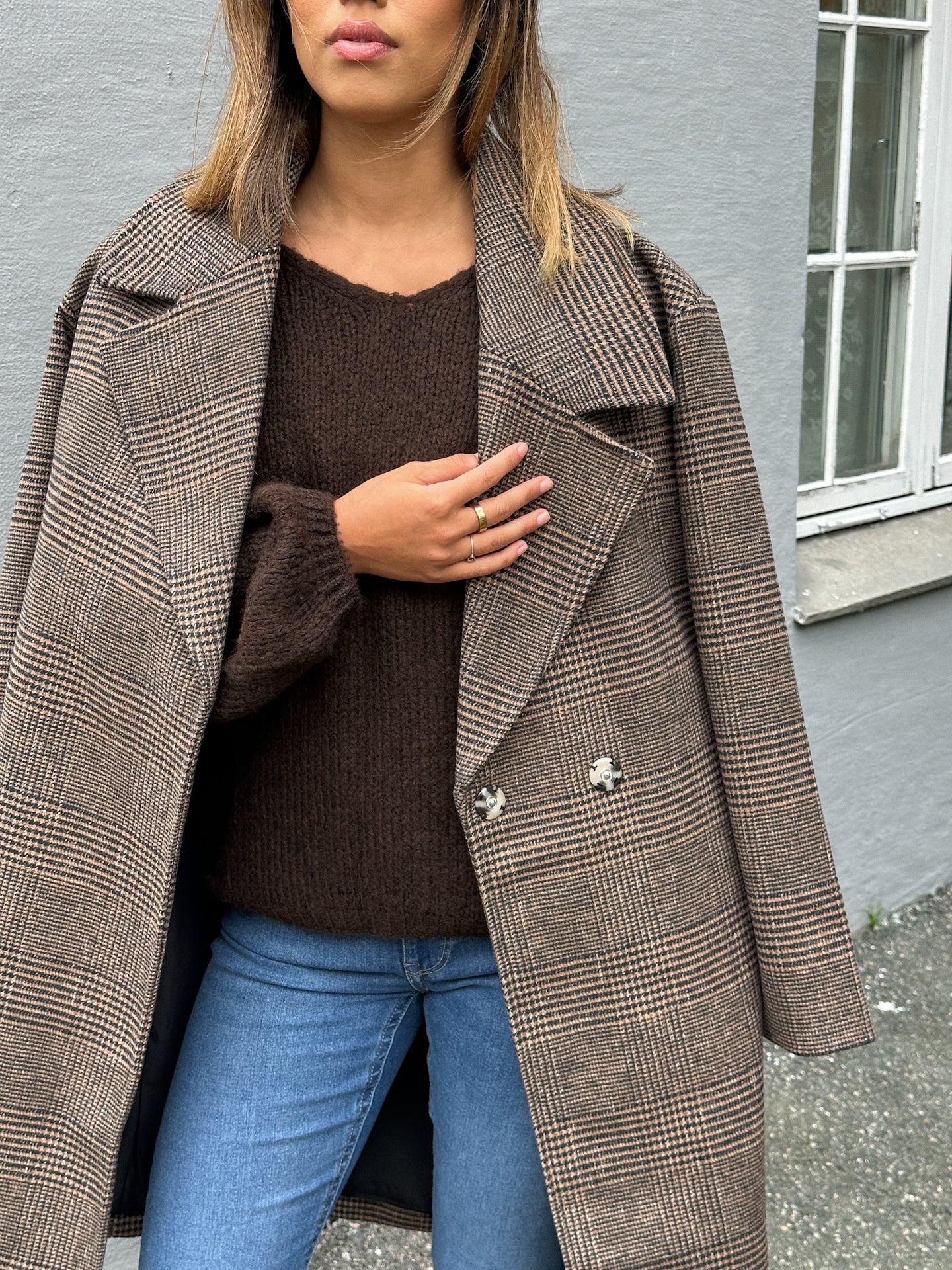 ONLMADISON Check Coat - Brun