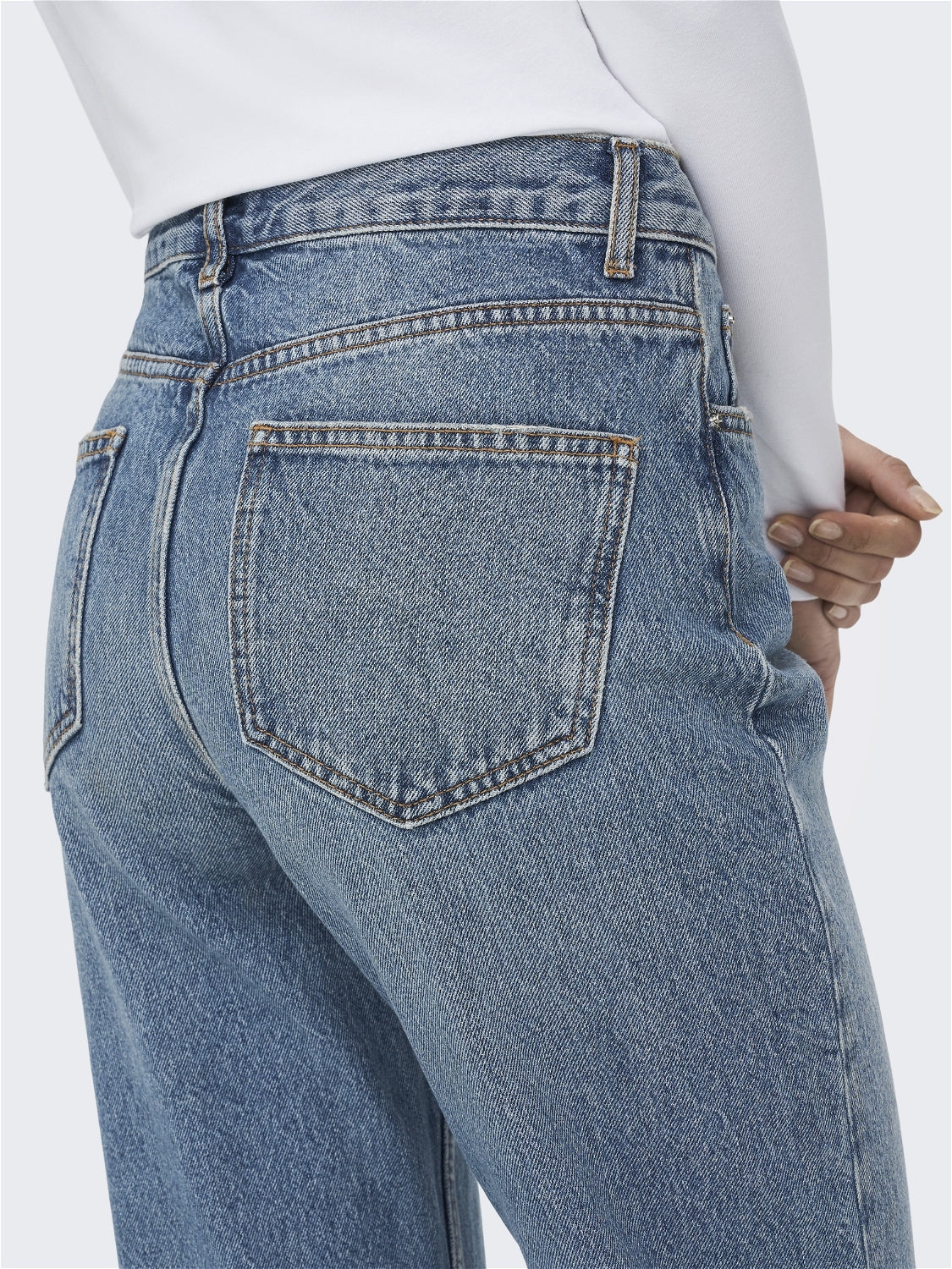 ONLRILEY HW Straight Jeans - Blå