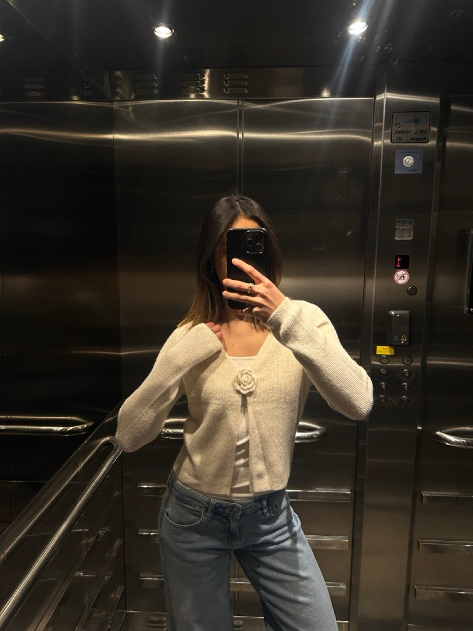 ONLRICA Flower Cardigan - Hvit