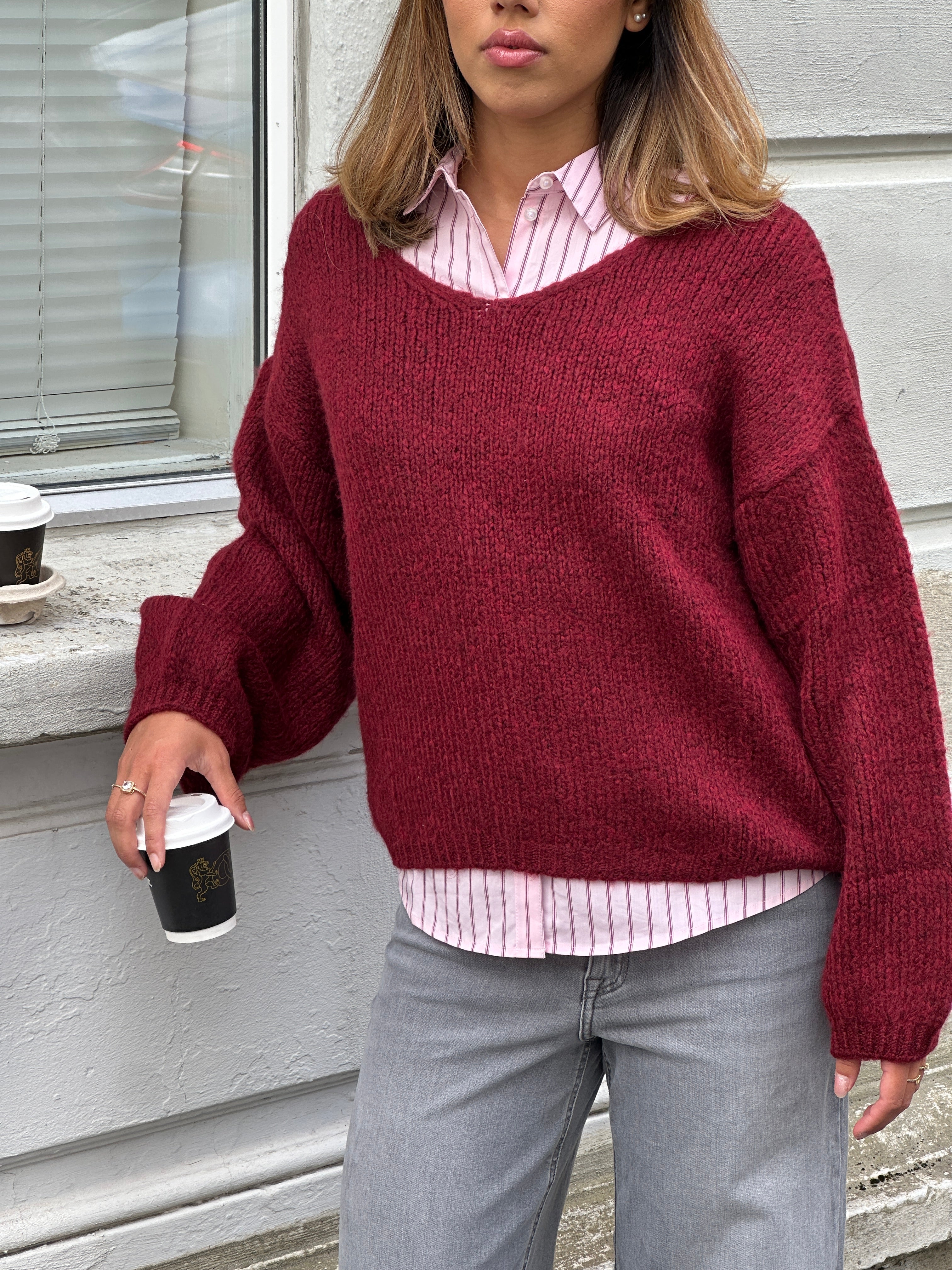 JDYDINEA Pullover - Burgunder