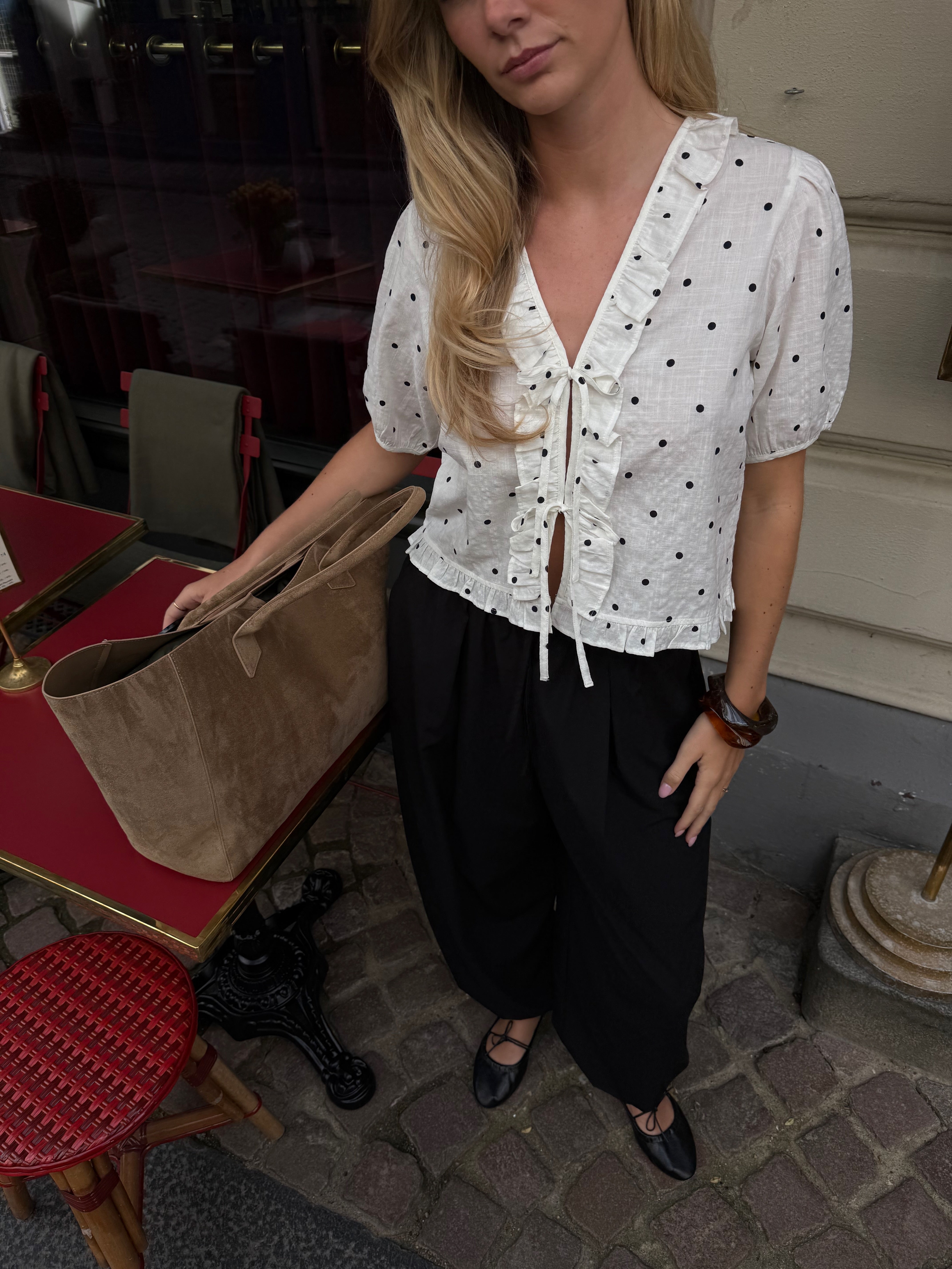 PGBLAIR S/S Tie Top - Hvit