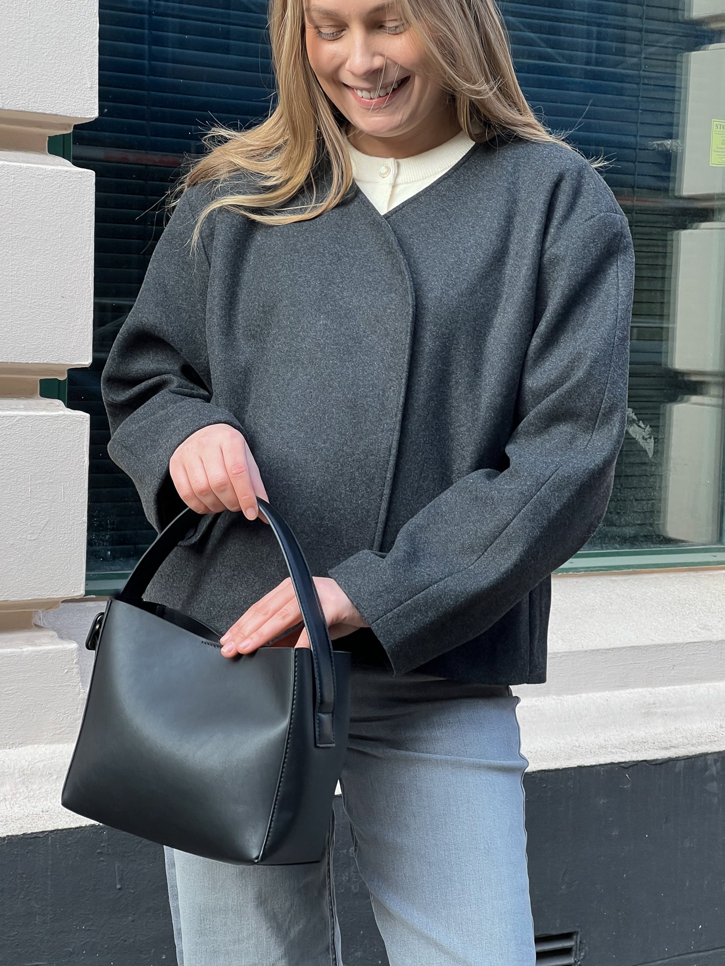 ONLNANCY Round Neck Jacket - Grå