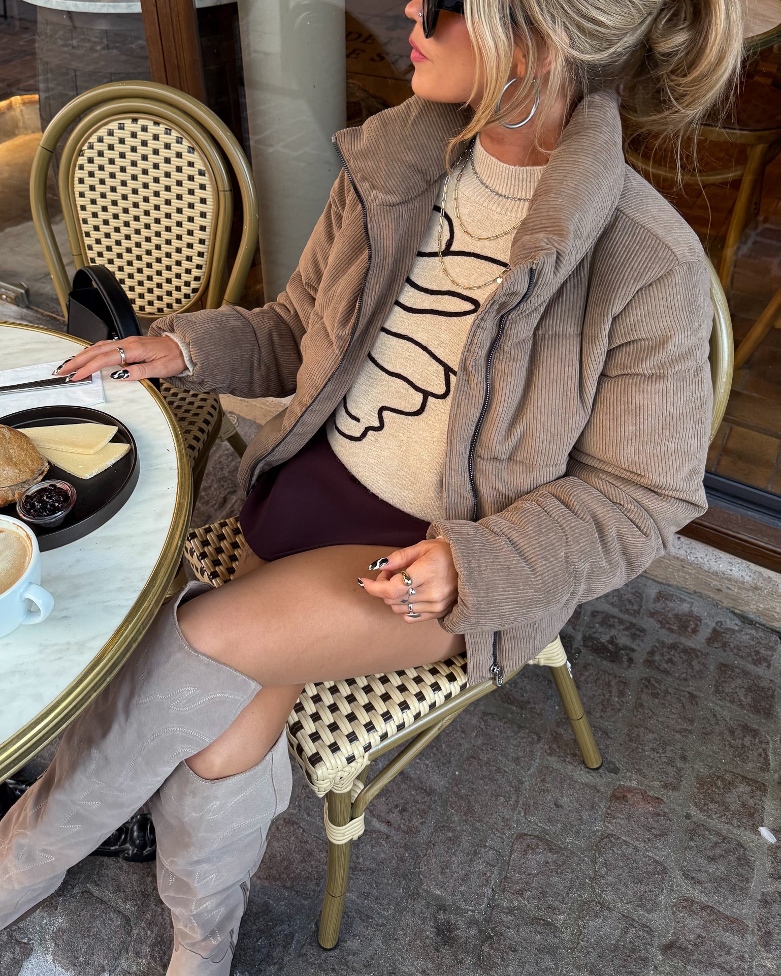 ONLNEWDOLLY Corduroy Puffer Jacket - Brun