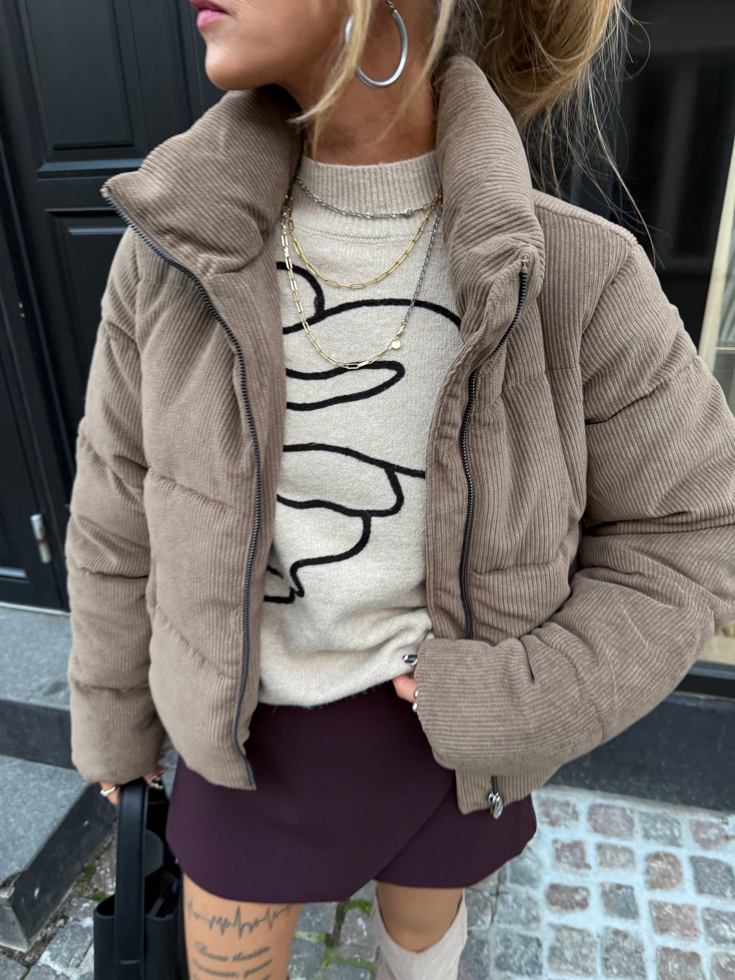 ONLNEWDOLLY Corduroy Puffer Jacket - Brun