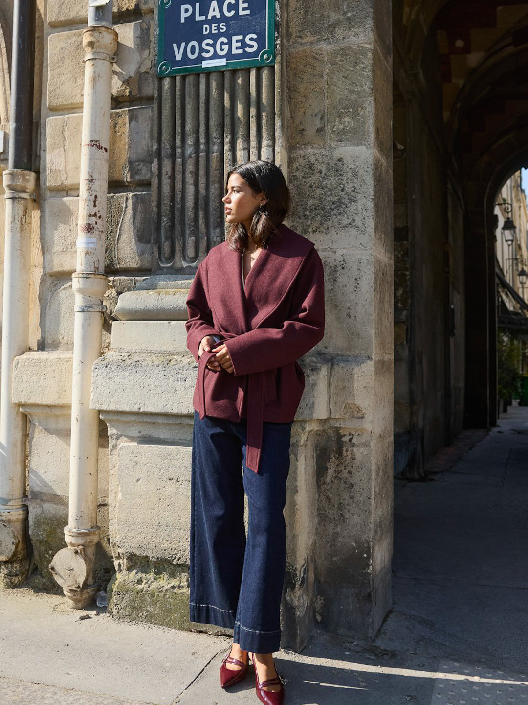 ONLAUGUSTA Short Coat - Burgunder