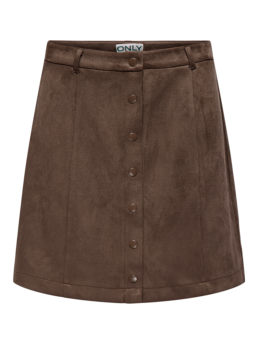 ONLINA Faux Suede Skirt - Brun