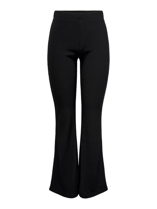 ONLFEVER Rib Flared Pant - Sort