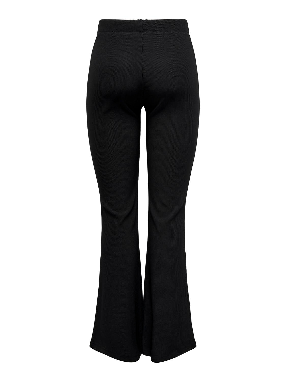 ONLFEVER Rib Flared Pant - Sort