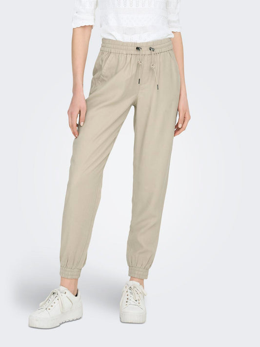 ONLKELDA-EMERY MW Straight Pant - Beige