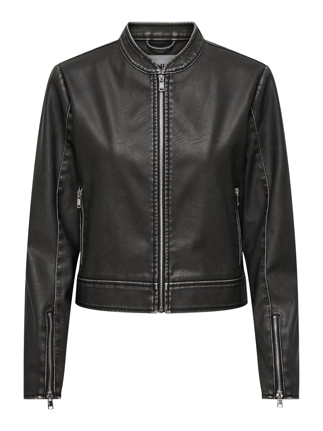 ONLMINDY Faux Leather Jacket - Sort