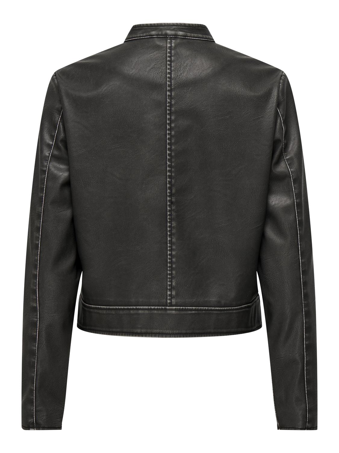 ONLMINDY Faux Leather Jacket - Sort