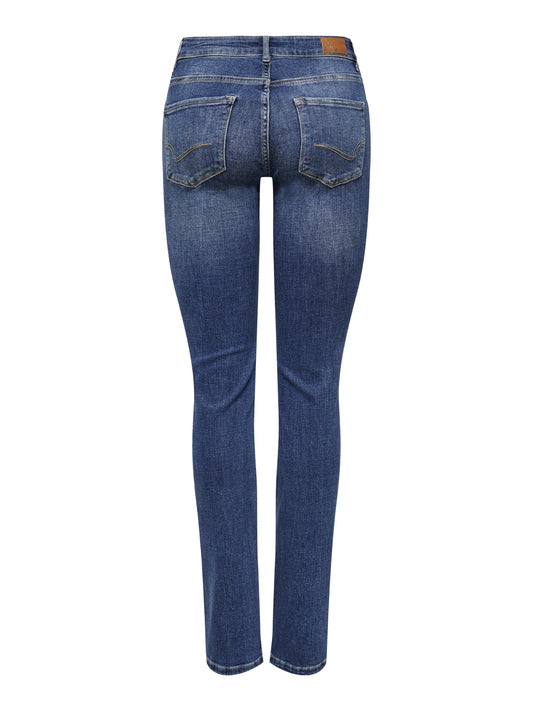 ONLALICIA MW Straight Jeans - Blå