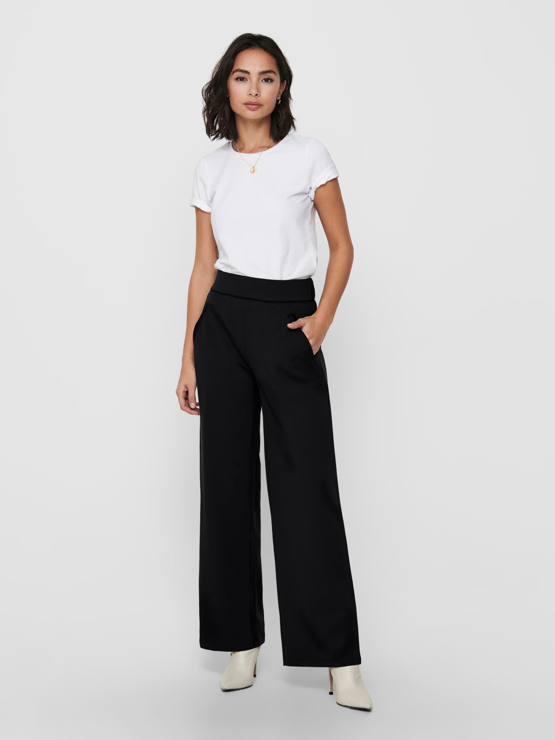 JDYLOUISVILLE HW Wide Pants - Sort