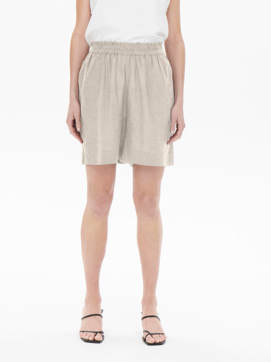 ONLTOKYO HW Linen Blend Shorts - Beige