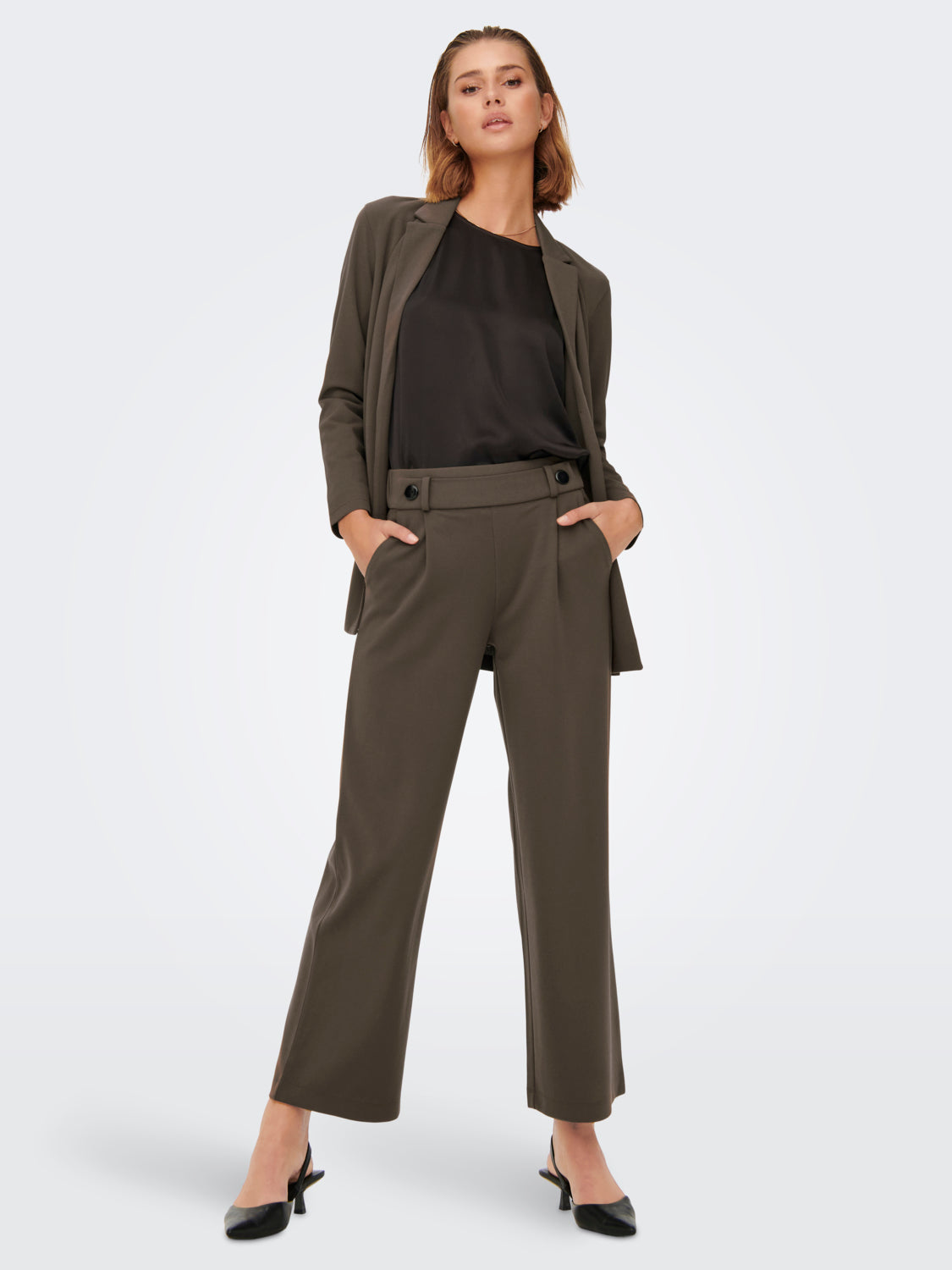 JDYGEGGO MW Wide Pant - Brun