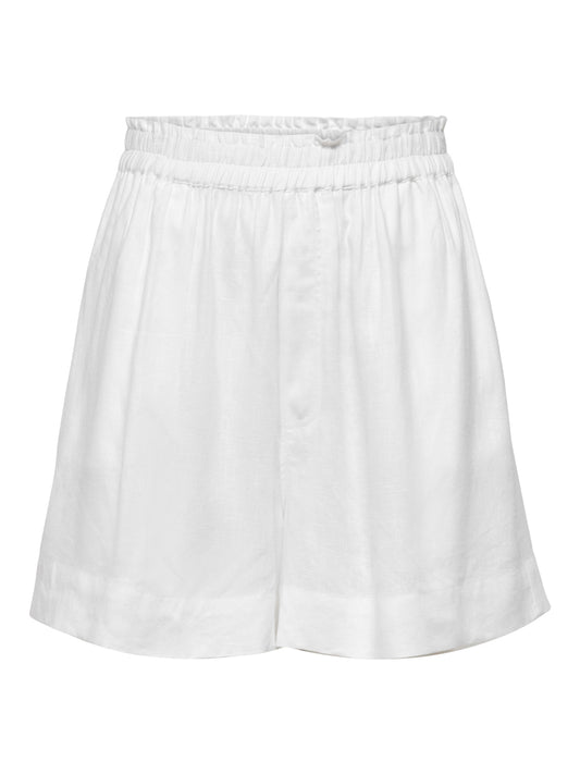 ONLTOKYO HW Linen Blend Shorts - Hvit