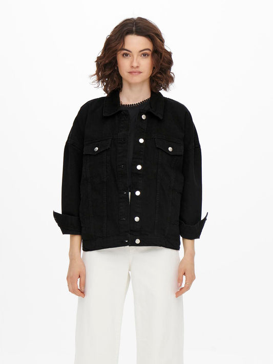 ONLSAFE CAROLINE Denim Jacket - Sort