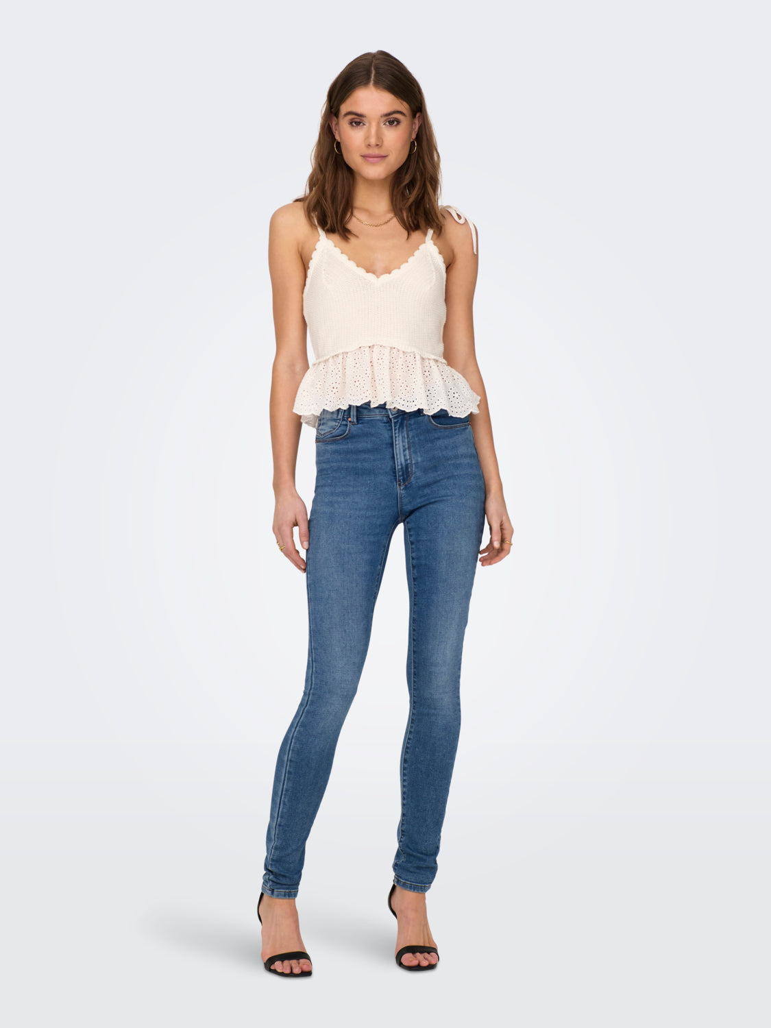 ONLKRISTIN S/L Top - Hvit