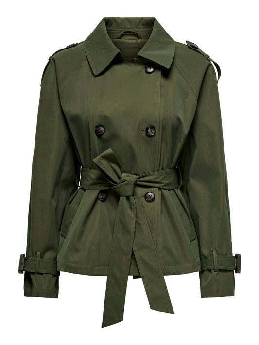 STUTRENT Short Trenchcoat - Grønn
