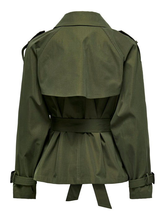 STUTRENT Short Trenchcoat - Grønn