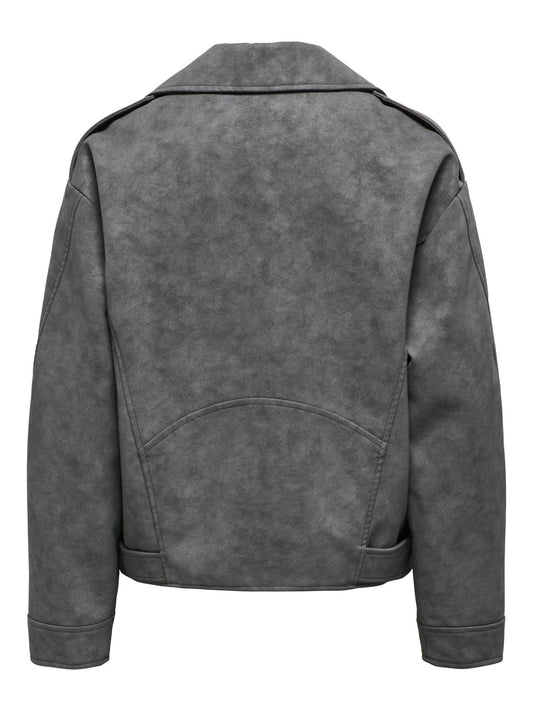ONLAVA Faux Leather Jacket - Grå