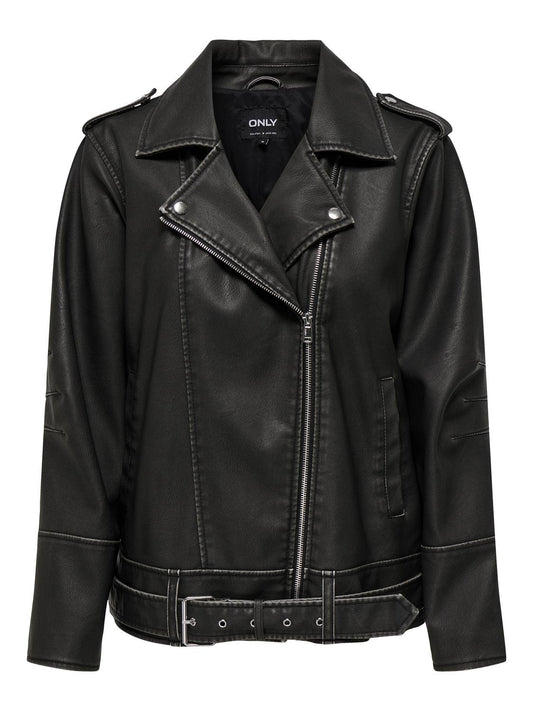 ONLMINDY Faux Leather Jacket - Sort
