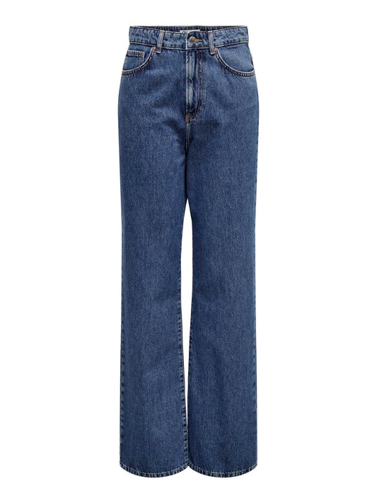 ONLSILJE EX HW Straight Jeans - Blå