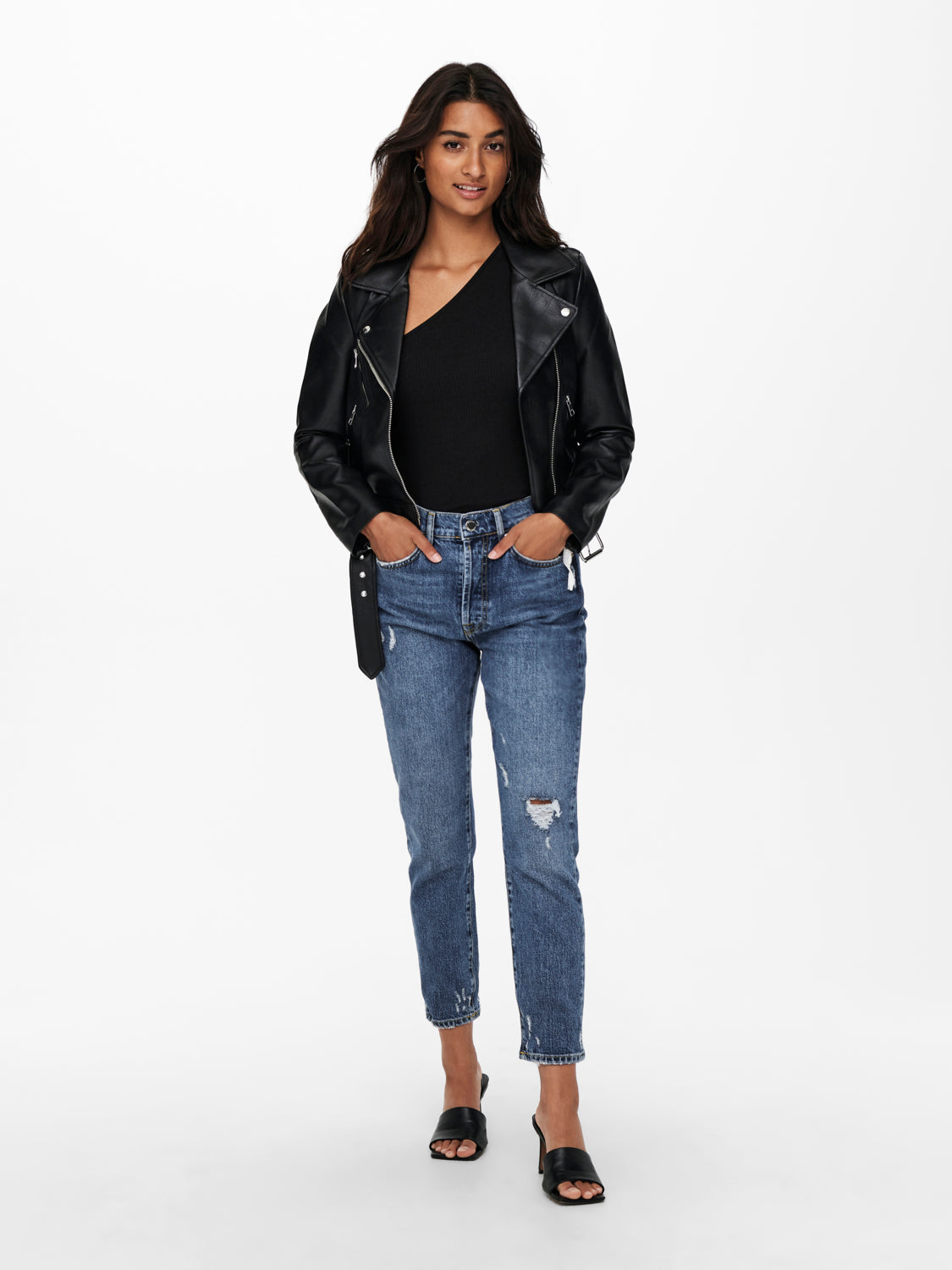 ONLVERA Faux Leather Jacket - Sort