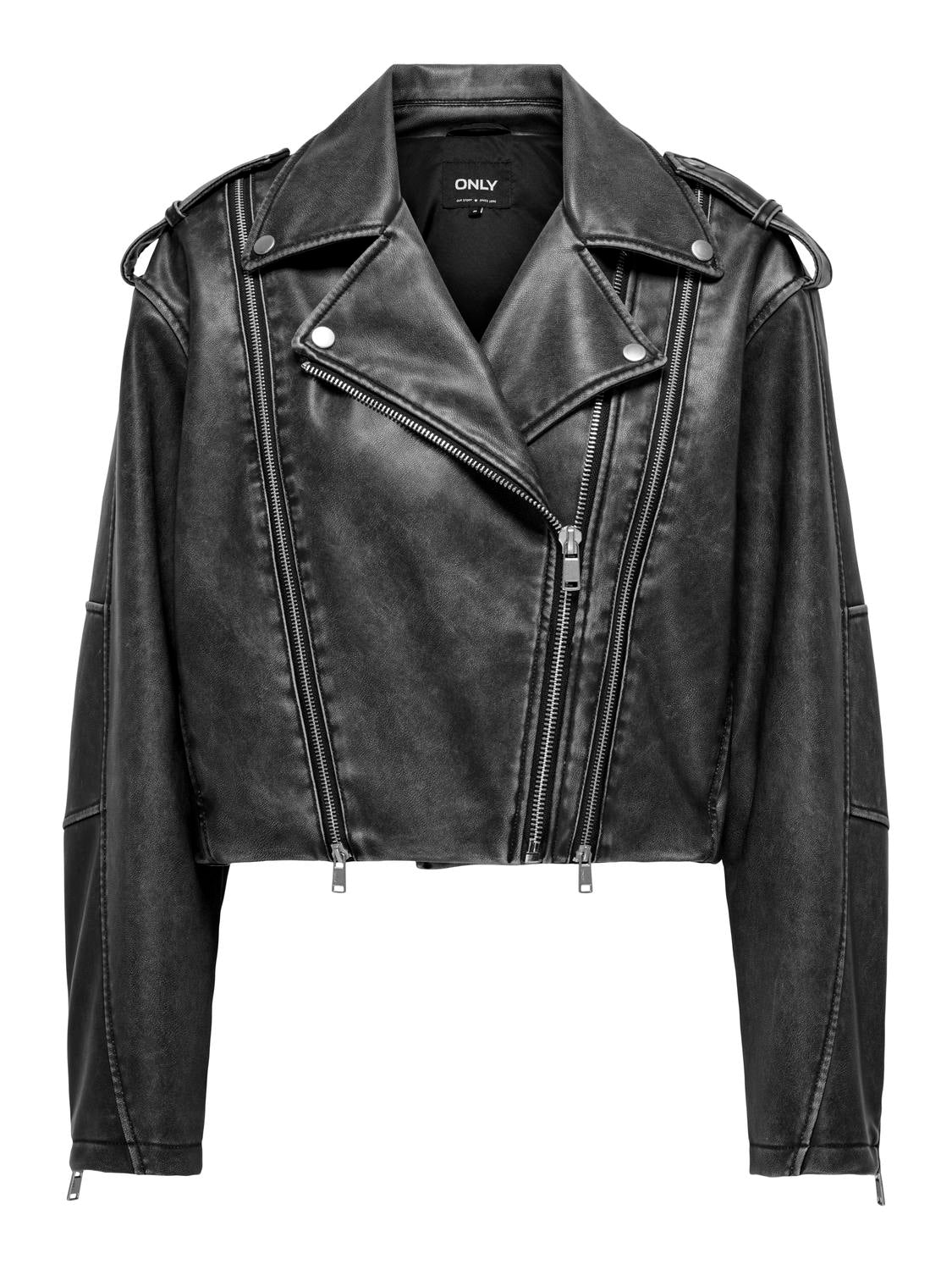 ONLCASEY Faux Leather Jacket - Sort