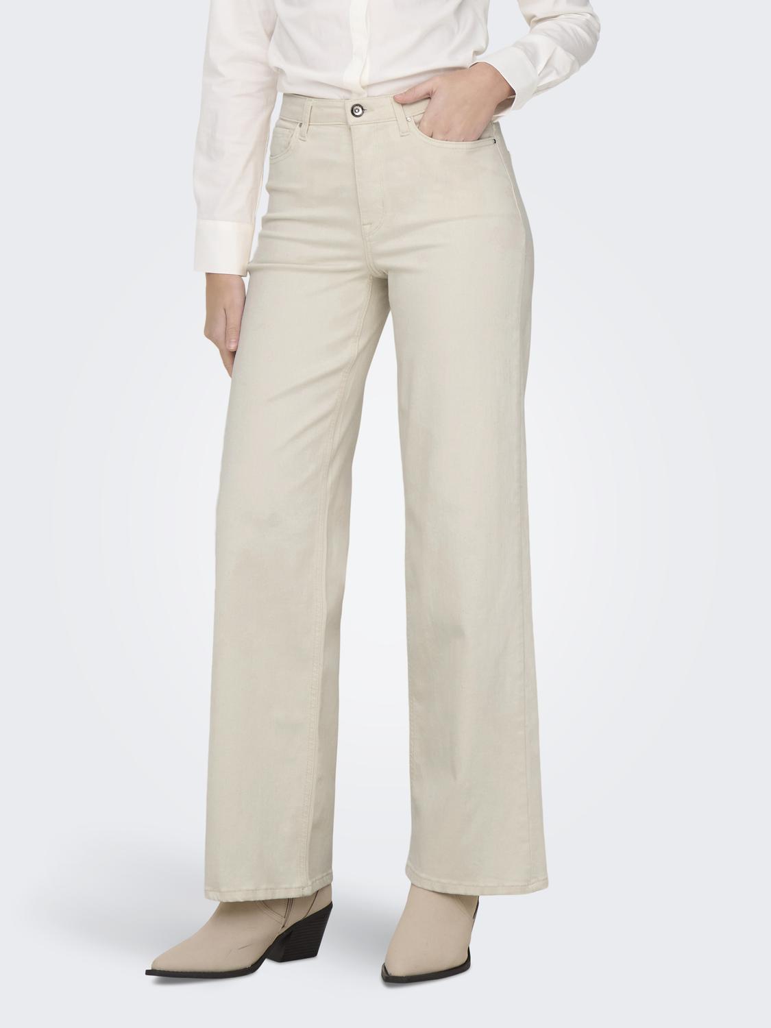 ONLMADISON BLUSH HW Wide Jeans - Beige