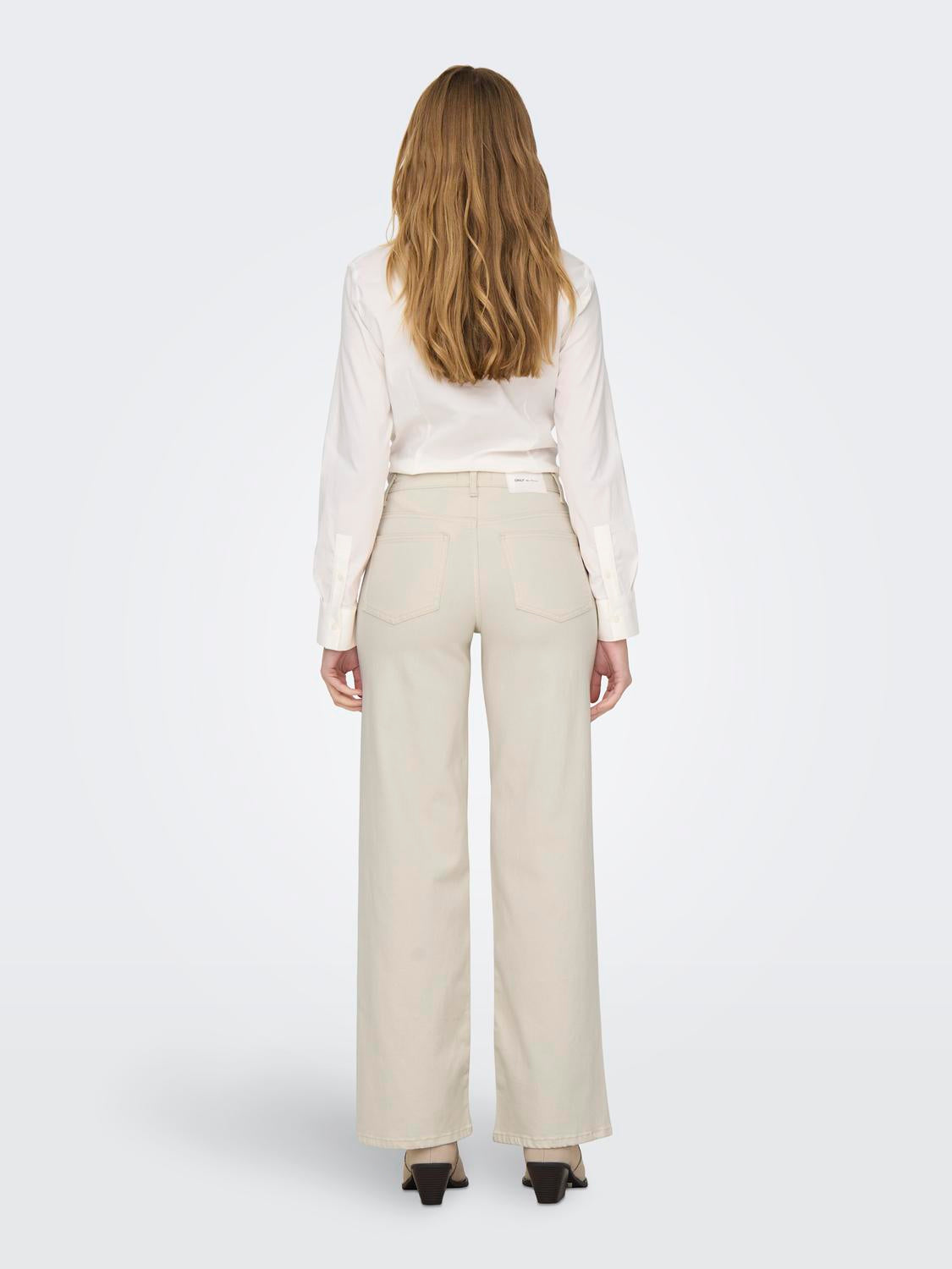 ONLMADISON BLUSH HW Wide Jeans - Beige