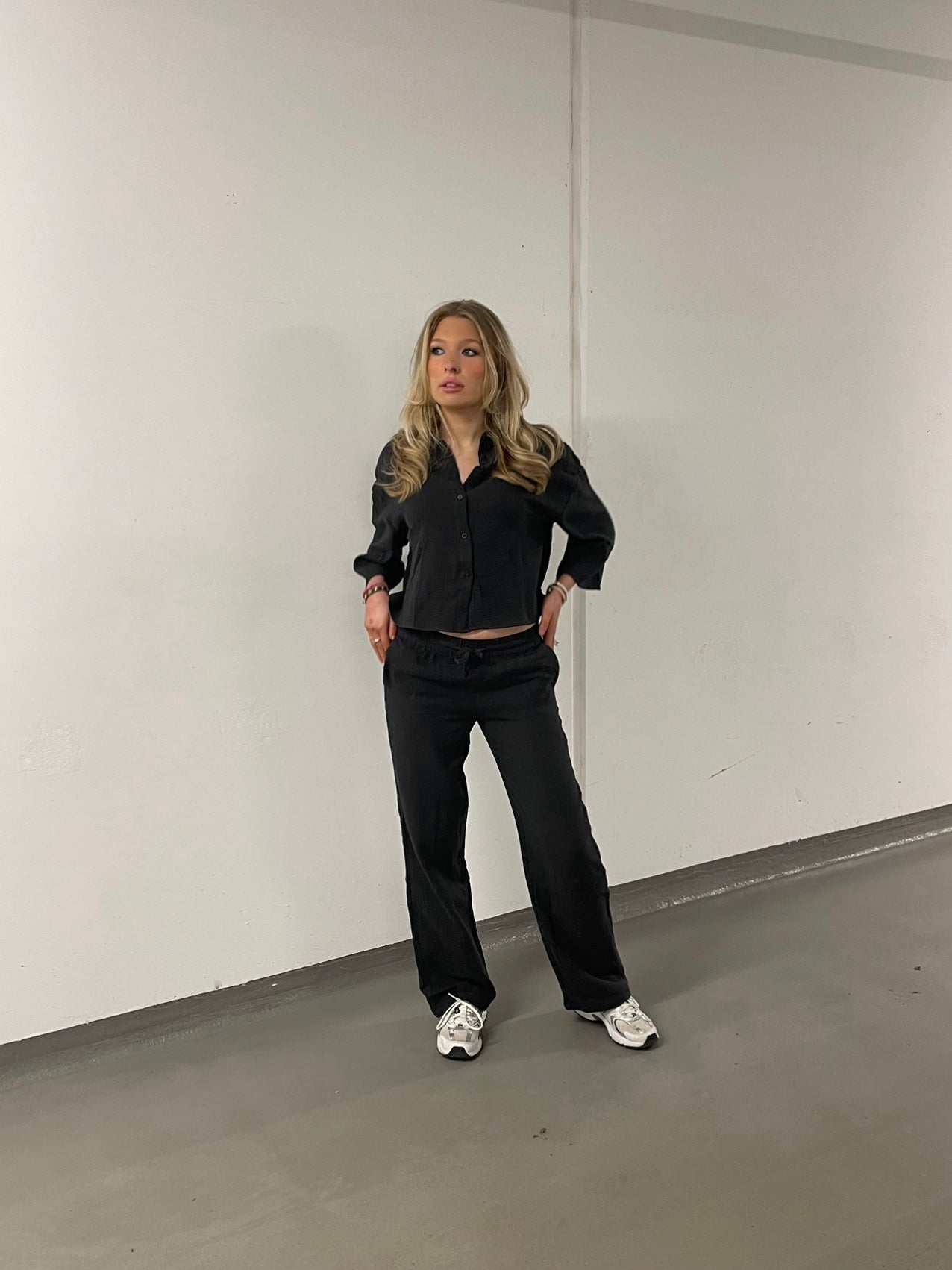 JDYTHEIS HW Wide Pants - Grå