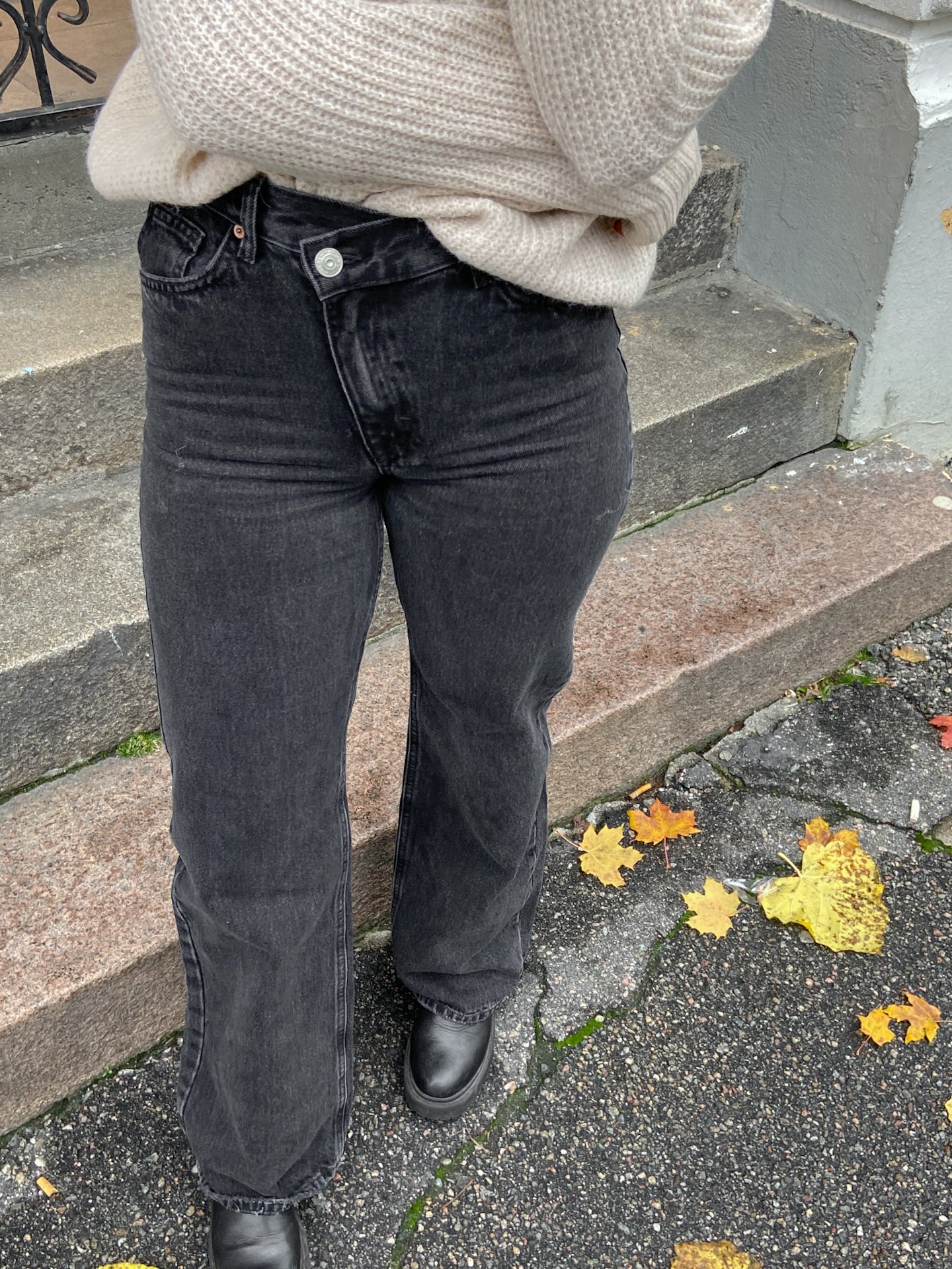 ONLRIGA HW Wide Jeans - Sort